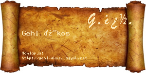 Gehl Ákos névjegykártya